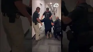 Senator Padilla handcuffed after being removed from press conference