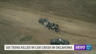 6 teens killed in collision with semi in Oklahoma