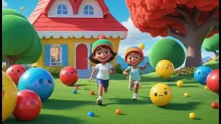 Four Bouncy Balls Go Big and Small | Size Learning Song for Kids | Big vs Small Fun