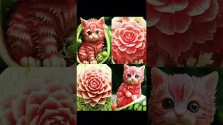 Art in fruit carving ideas cutting tricks cute cat #youtubeshorts #shorts