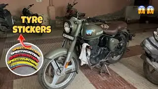 Apni bullet m tyre stickers lgwalu ?l Classic 350 Modification 😍l jseries Bullet 🔥l Nikhil vlogs 
