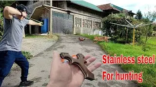 Diy - slingshot, How to make a powerful hunting and fishing slingshot from stainless steel and resin