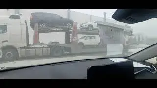Ust-Kamenogorsk, serious accident on the highway. Car unloading.