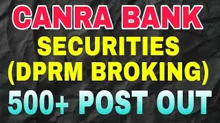 Canara Bank Securities Limited Trainee Recruitment 2025.CBSL Recruitment Notification for DPRM 2025.