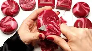 Most Satisfying Soap Cutting ASMR | Ruby, Frosted & Citrus Swirls 🧼🎧