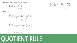 Instantaneous Rate of Change using the Quotient Rule