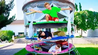 WER DEN TRAMPOLIN TURM ZULETZT VERLÄSST GEWINNT Challenge !