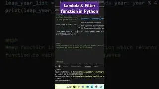 Lambda, Filter function in Python in 50 seconds 