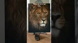When the art is too real&hellip;. #kitten #art #realismart #lionart #lionpainting #realismart