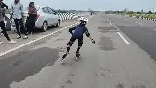 Skates Practise in Road Bridge uphill