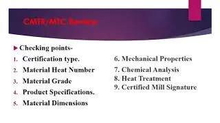 Material Certificate Review Process