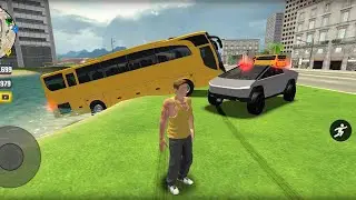 Tesla Cybertruck & Public Transport Bus Driving in Open World - Go to Town 6 Gameplay (Android)