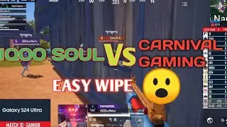 IQOO SOUL VS CARNIVAL GAMING | EASY WIPE | PURE 4vs4 #soul #bgmi #cg #carnivalgaming