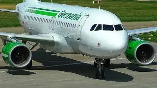 [FullHD] Germania A319 (D-ASTU) Landing+Taxi at Friedrichshafen Airport!