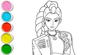 Cute Kpop Rumi Drawing for kids, Painting & Coloring for kids, Toddlers | Let's Draw Together