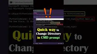 Python Shorts | Change Directory in CMD in Just 3 Letters | CMD Trick for Beginners 🐍🔥