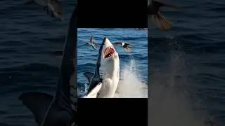 Great White Shark Eats Bird #shorts #shortsfeed #shark #sharkattacks #ocean #nature #marine #sea #ai