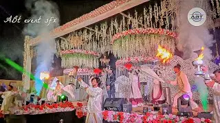 ✨ Gate Pyro Entry & Divine Ganga Aarti Entry | Stunning Event Decoration | Entry Moments #wedding