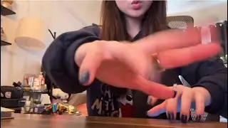 ASMR fast and aggressive table tapping/hand sounds | BTArtBoxNails
