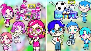 SEKOLAH CEWEK vs SEKOLAH COWOK DALAM DUNIA AVATAR | Toca Life World