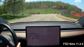 FSD Beta Edge Case: Road Construction No Stop Sign