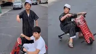 احمد اخذ سكوتر قزيع وكسره 😂 #فراج_قزيع_السهلي سنابات فراج قزيع السهلي