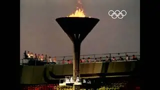 Moscow 1980 Olympic Games Closing Ceremony With Olympic Fire and Nostalgic Electronic Music