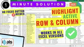 Highlight Active Row, Column in Any Excel without Focus button | No 'FOCUS' | iCalsDigital Solutions