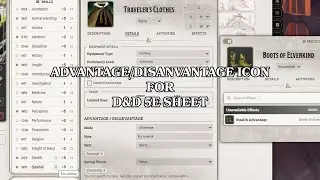 Advantage/Disadvantage Icon on Character Sheet (FoundryVTT Module)