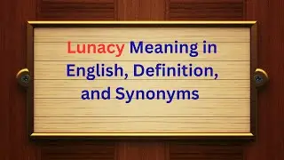 Lunacy Meaning & Synonyms Explained | Easy English Vocabulary | Thesaurus Thrive