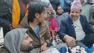 निकोलस भुसालको अनसन स्थलमा काँग्रेसका सुनील शर्माको ऐक्यबद्धता || nicholous bhusal ||genz fasting 