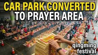 Massive Qingming Crowd at Kong Meng San | Car Park Converted for Prayers