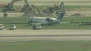 Plane skids off runway at Bush Intercontinental Airport in Houston
