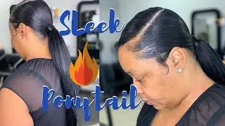 22 inch sleek ponytail using 10 inch hair | Murray’s beez wax | Swoop ponytail
