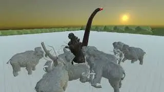 Mini Shin Godzilla Vs 10 Ice Mammoth #arbsmobile #arbs Epic Battle