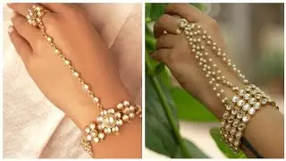 Designer Ring Bracelet | Pearl And Kundan Work Bracelet With Ring | Kundan Bracelet Designs 2018