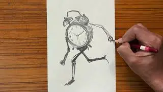 Clock running drawing ✍️ | deep meaningful drawing
