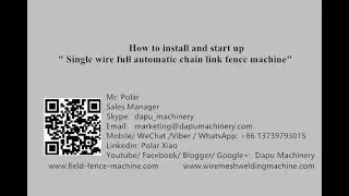Instruction of Single wire full automatic chain link fence making machine