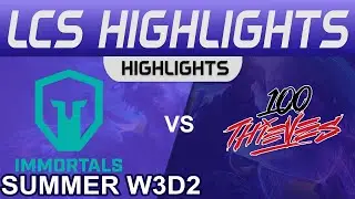 IMT vs 100 Highlights LCS Summer Season 2022 W3D2 Immortals vs 100 Thieves by Onivia