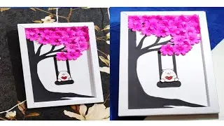 easy paper wall hanging l DIY room decor l paper photo frame l paper craft l craft ideas #shorts