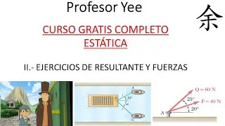 Curso Estática (III.- Ejercicios de resultante) Profesor Yee