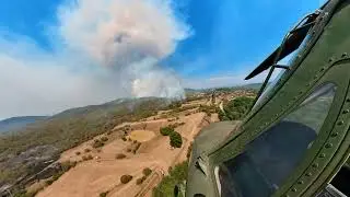 Gašenje Kras 2022 - Bell 412 - Slovenska vojska - Požar nad Trsteljem