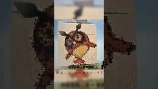Hoothoot Pokemon pixel art in Minecraft #pokemon #minecraft #viral #shorts