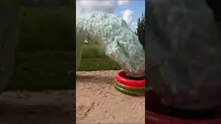 EXPERIMENT : Big Blue Eruption Volcano Toothpaste From Coca-cola  , Mirinda ,Fanta and mentos 002