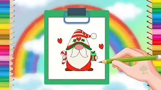 How to Draw a Christmas Gnome 🎅🍄 | Easy Gnome Drawing Step by Step for Beginners