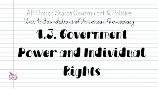 AP GOV - 1.3 Government Power & Individual Rights | Brutus No. 1 | Federalist No. 10