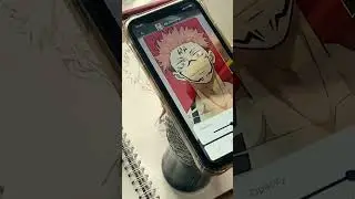 Jujutsu Kaisen Sukuna drawing with AR Drawing - Draw Sketch,Paint.
