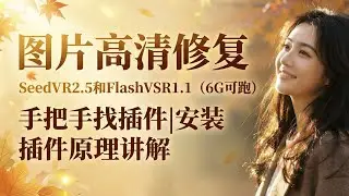 【ComfyUI】图片4K高清修复 FlashVSR1 1 SeedVR2 5 插件原理 如何找插件 安装插件 讲解| 高清放大 | SeedVR | FlashVSR | 4K高清 | 插件安装