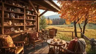 Relaxing Autumn Jazz at a Forest Cottage Cafe for Study, Work, Relax