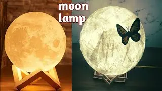 Moon lamp | diy viral moon lamp | tissue paper art | tissue paper moon craft | table lamp making